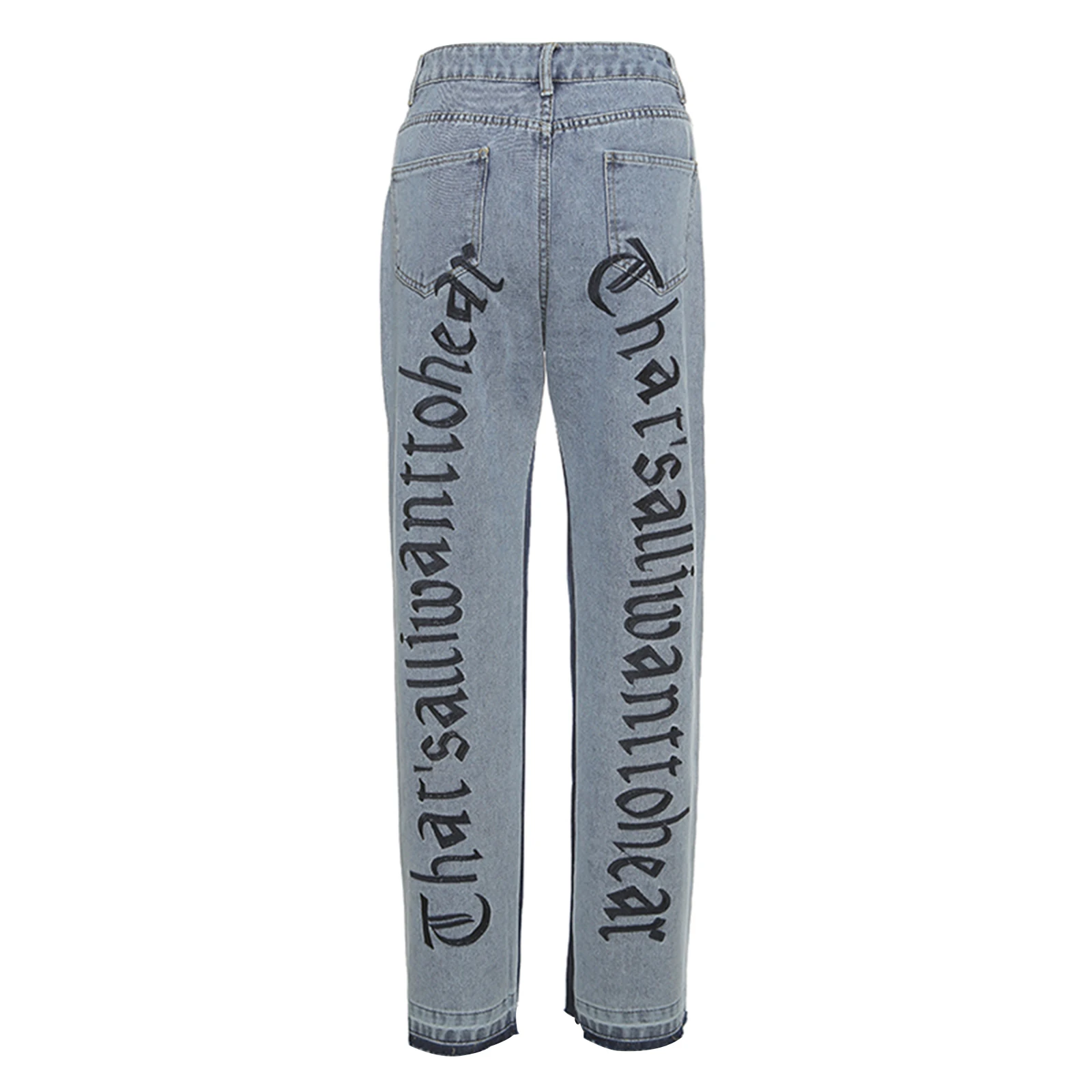

Fashion Trend Embroidery Jeans Letters Crochet Denim Pants Women High Wasit Straight Jeans Plus Size Boyfriend Streetwear