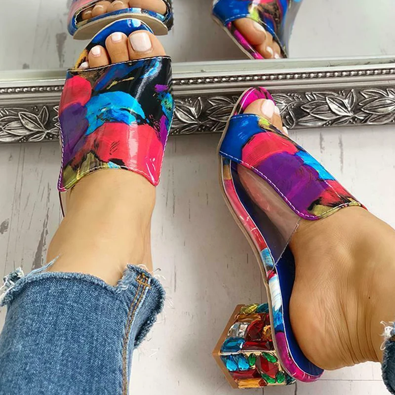 Сандалии женские с открытым носком босоножки на танкетке квадратный каблук лето