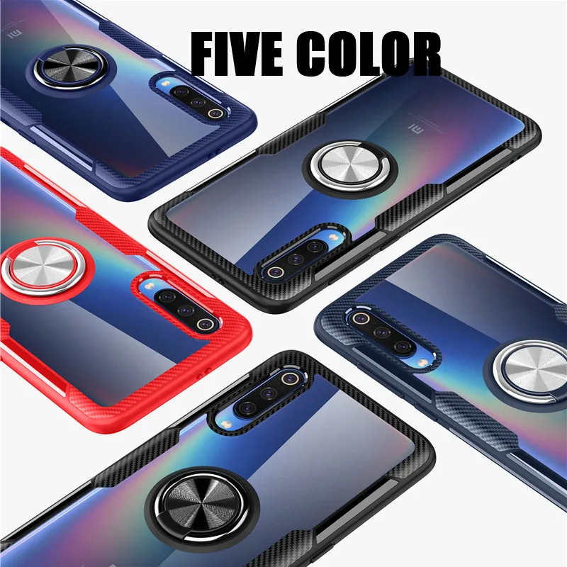 Прозрачный чехол для Xiaomi mi 9 8 SE mi 9 mi 8 mi 8 Pro Lite с кольцом и подставкой, прозрачный противоударный защитный чехол Xiaomi mi 9T mi 9 8 Pro