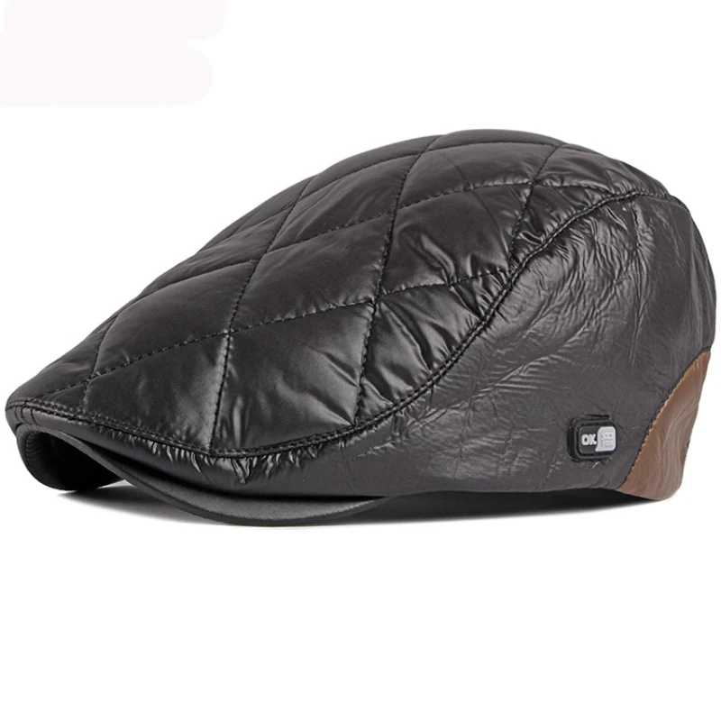 HT2864 береты винтажная мужская шапка Толстая теплая осенне-зимняя плоская кепка Ivy