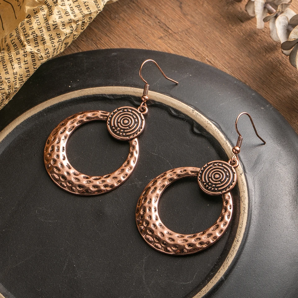 Женские серьги из розового золота в стиле бохо Новые Модные Винтажные этнические