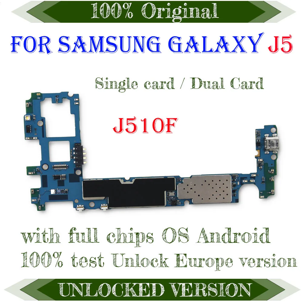 Полностью рабочий Оригинальный разблокированный для Samsung Galaxy J5 J510F материнская