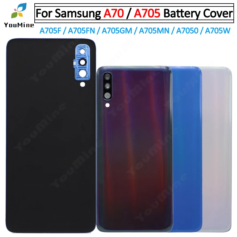 Задняя крышка батарейного отсека для Samsung Galaxy A70 стеклянный корпус задний Замена +