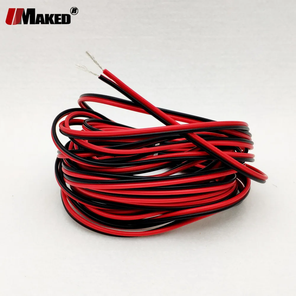 20 м 100 светодиодный кабель 2Pin луженая медная электрическая проволока 2x0 3 мм ПВХ