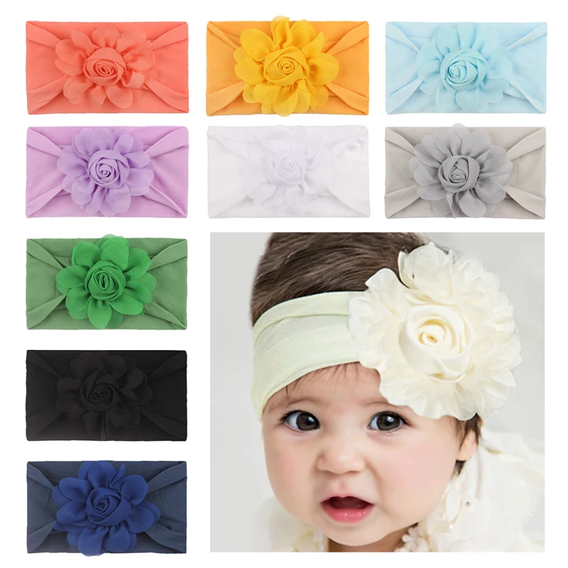 

Lovely Baby Headband Turban Flower Newborn Baby Girl Headbands Elastic Kids Toddler Hair Band Haarband Baby Hair Accessories