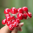 10 шт.компл. Microlandschaft пена красные грибы миниатюрные суккуленты для растений искусственные садовые украшения мох ландшафтный дизайн