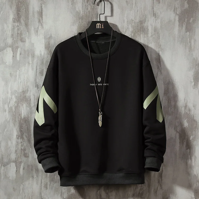 

spring autumn long-sleeved round neck men's sweatershirt casual home travel jacket letter printed pullover hoodie sweatshirt