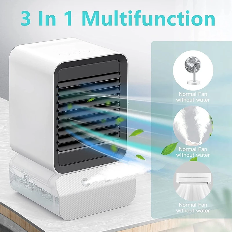 

Mobile Air Conditioner Mini Air Cooler, 4-In-1 Quiet Air Conditioner Air Cooler with 7 Colored Lights,for Home Office