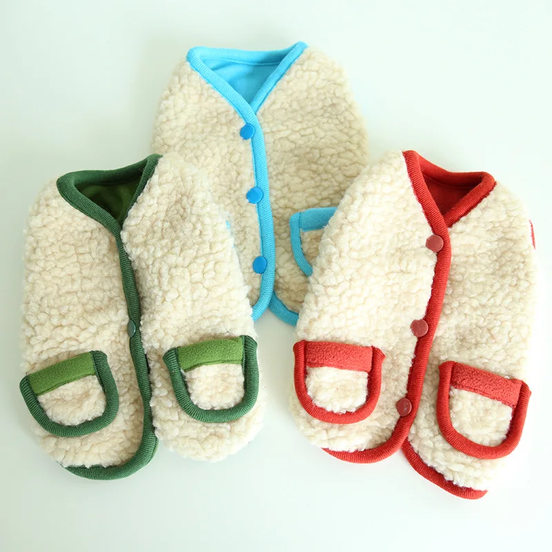 Жилет для собаки из берберского флиса наряд щенка зимний теплый костюм Собаки