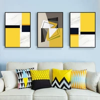 geometric yellow abstract art canvas wall painting north europe poster corridor living room decoration painting modern home deco