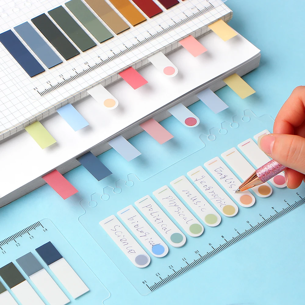 

200pcs/set PET Wateproof Planner Stickers Index Separator Bookmark Self-Stick Notes School Supplies