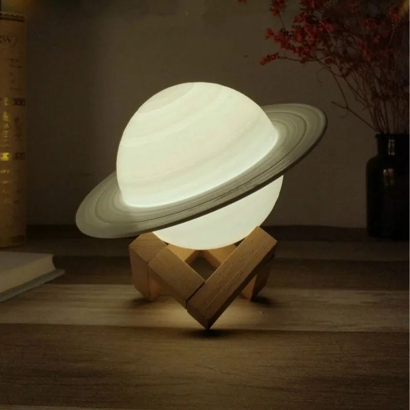 night light 15cm Лампа Сатурна 3D печать ночной Светильник СВЕТОДИОДНЫЙ 16 цветов Пульт дистанционного управления для спальни настольная декоративная лампа подарок на день рождения - Испускаемый цвет: night light 15cm