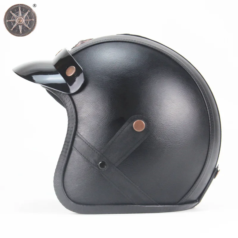 

Four seasons retro helmets, handmade, personalized, classic helmets, electric helmets, 3 / 4 Leather ocean cruising helmets