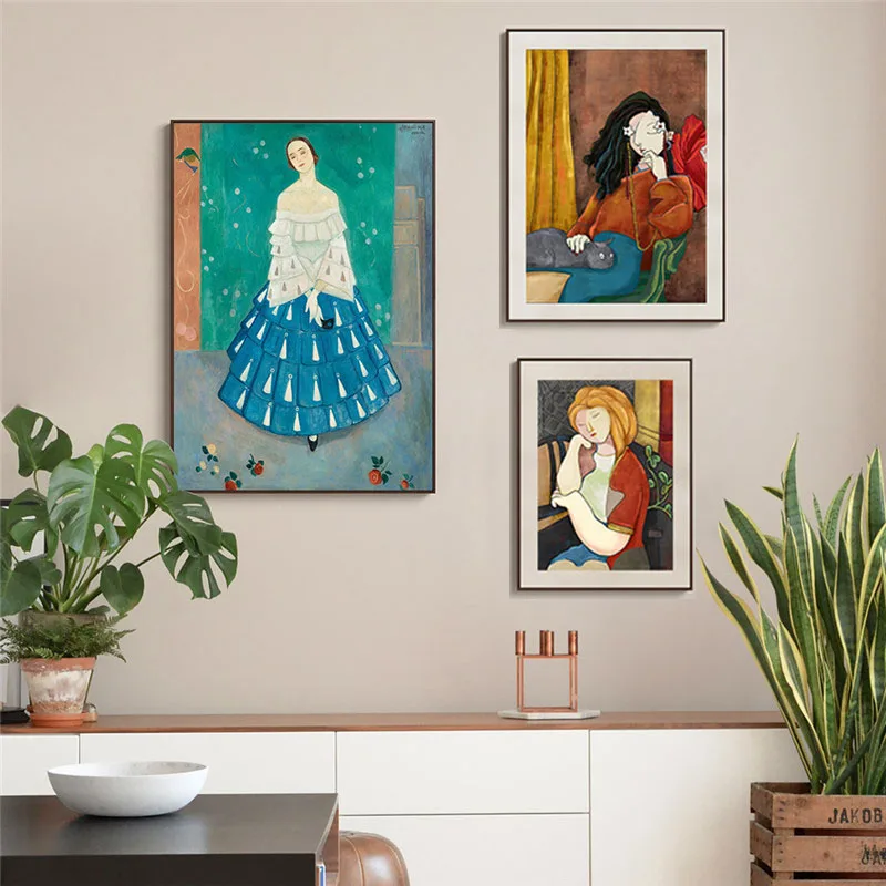 

Henri Matisse Abstract Canvas Painting Vintage Woman Wall Art Poster Print Nordic Wall Pictures Cuardos Living Room Home Decor