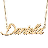 daniella name necklace for women stainless steel jewelry 18k gold plated nameplate pendant femme mother girlfriend gift