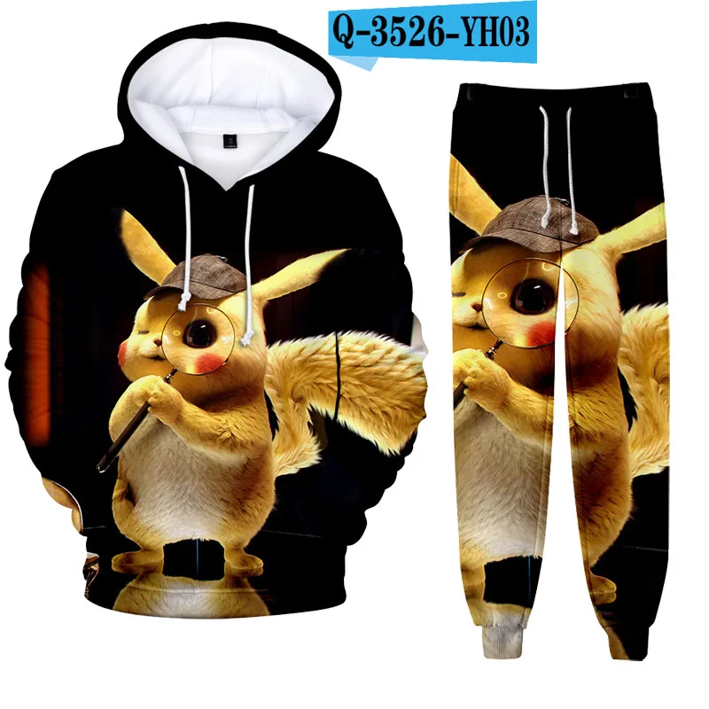 От 8 до 20 лет новый аниме Покемон детектив одежда для Пикачу комплект