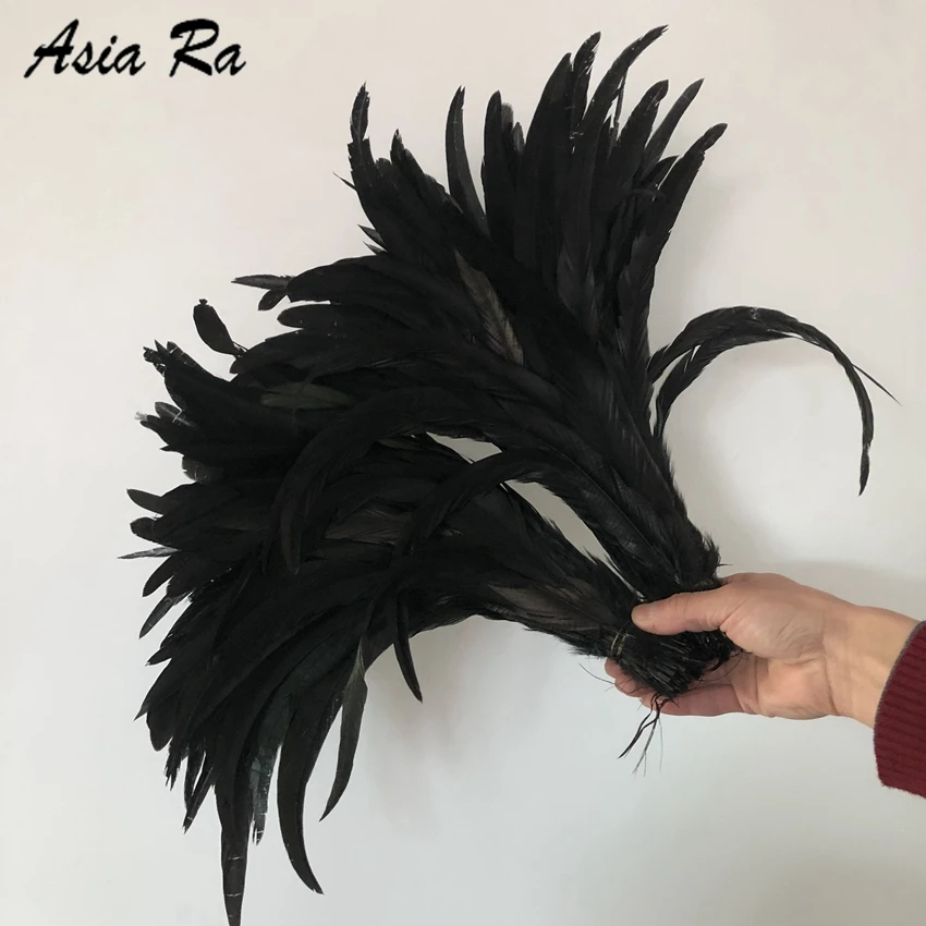 Куриное перо 50 шт./лот натуральный черный петух крашенные перья оперение Перья