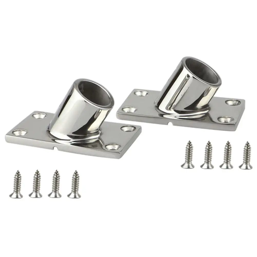 

60 Degree Boat Deck Handrail Rail Fitting Square Base Marine 316 Stainless Steel For Boat Yacht 22/25mm Rail / Tube