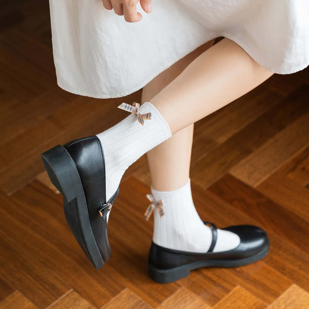 

Wind Cute Bow Ruffled Japanese Ribbon Cotton Princess Style Lolita Female