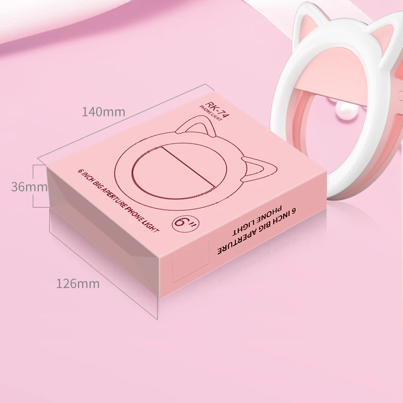 

New Cat Ear Design Ring Light LED Highlight Fill Light Beauty Professional Business Conference and Online Learning IOS&Android