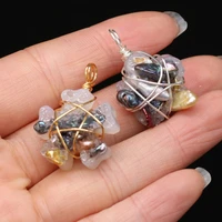 hot selling natural semi precious stones winding irregular flower shaped pearl color random pendant making necklace braceletgift