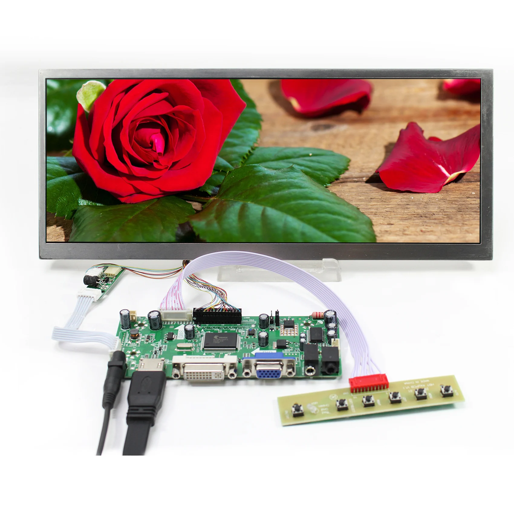 

12.3inch Long Strip HSD123KPW1-A30/HSD123KPW2-D10 Screen 1920X720 Brightness 850nit LCD With HD MI VGA DVI LCD Controller Board
