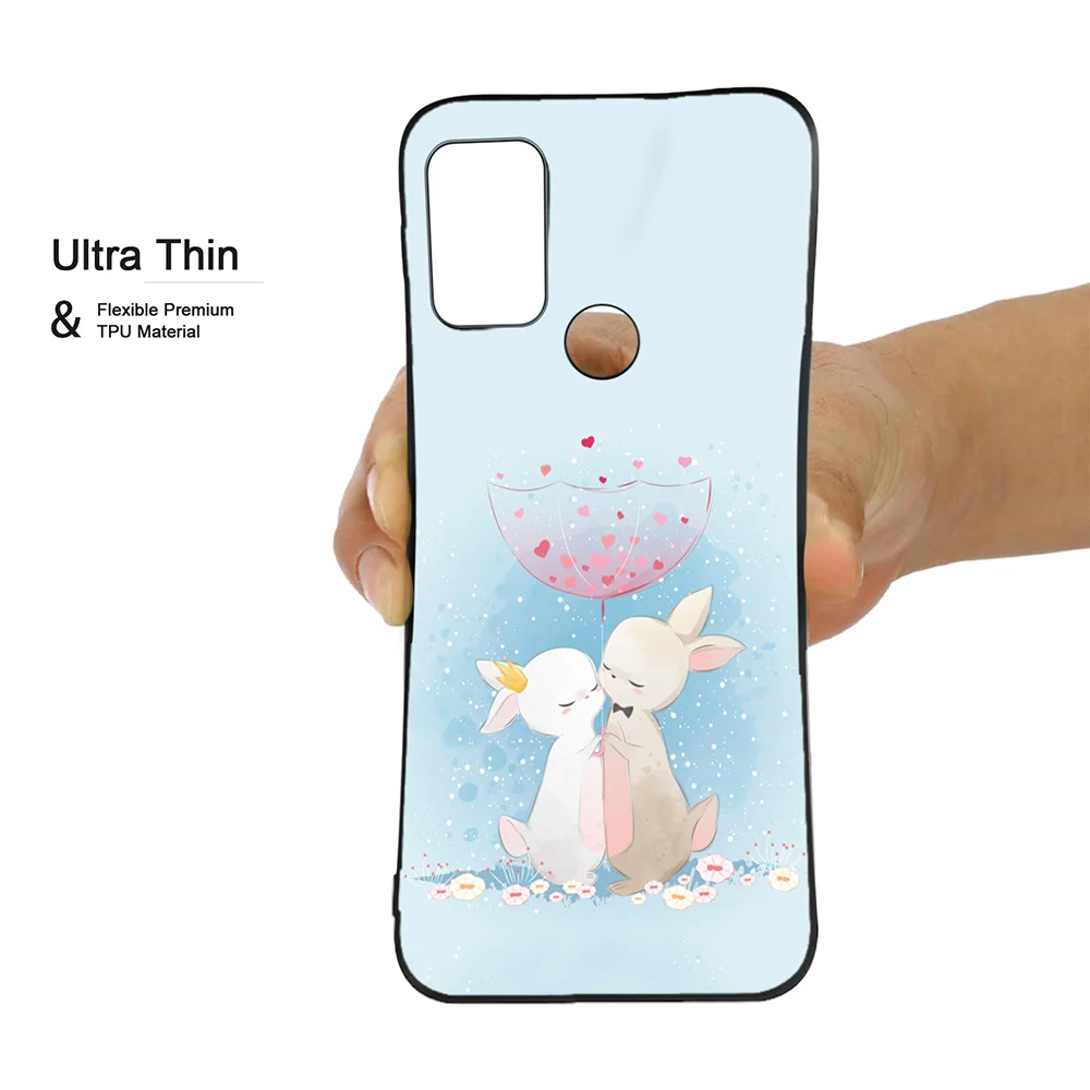kawaii rabbit phone case for motorola moto g30 g stylus power 2021 play e20 edge fusio 20lite pro g20 g60s e40 back shell covers free global shipping