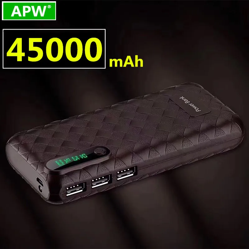 Ультратонкое портативное зарядное устройство 45000 мАч светодиодный внешний