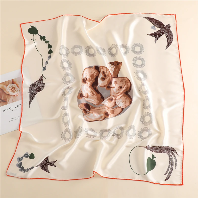 Саржевый шелковый шарф для женщин большой квадратный шейный платок хиджаб