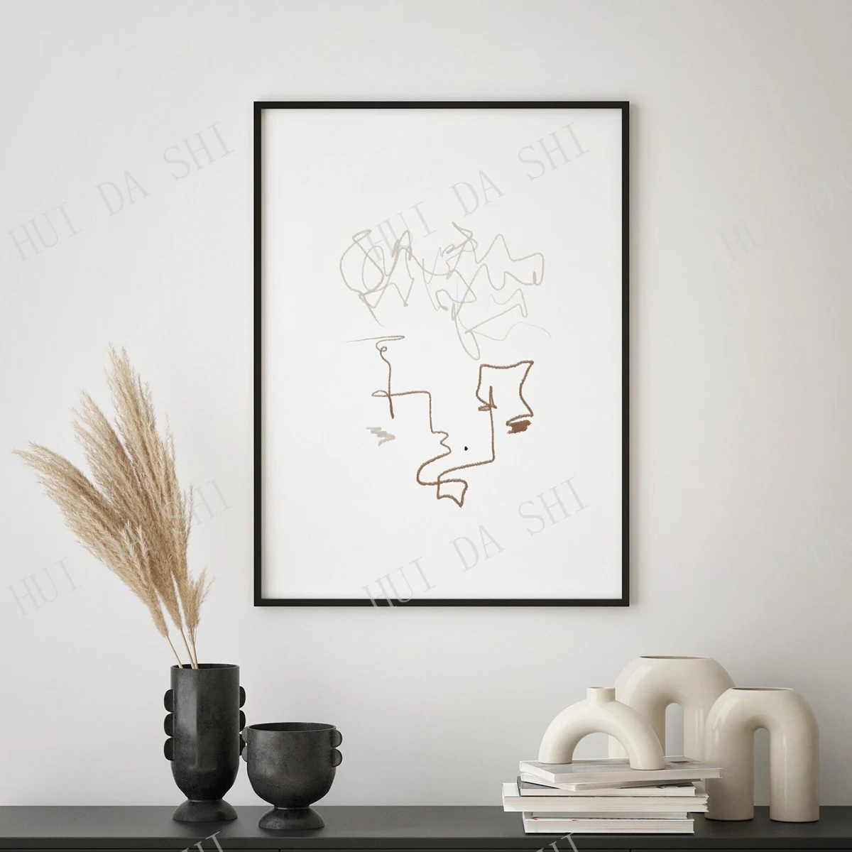 Абстрактное настенное украшение с принтом нейтральное земли современный декор в