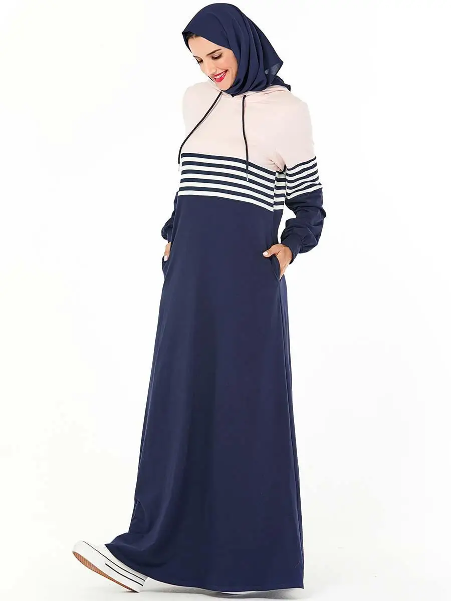Мусульманский спортивный костюм с капюшоном макси-платье для женщин Ближний