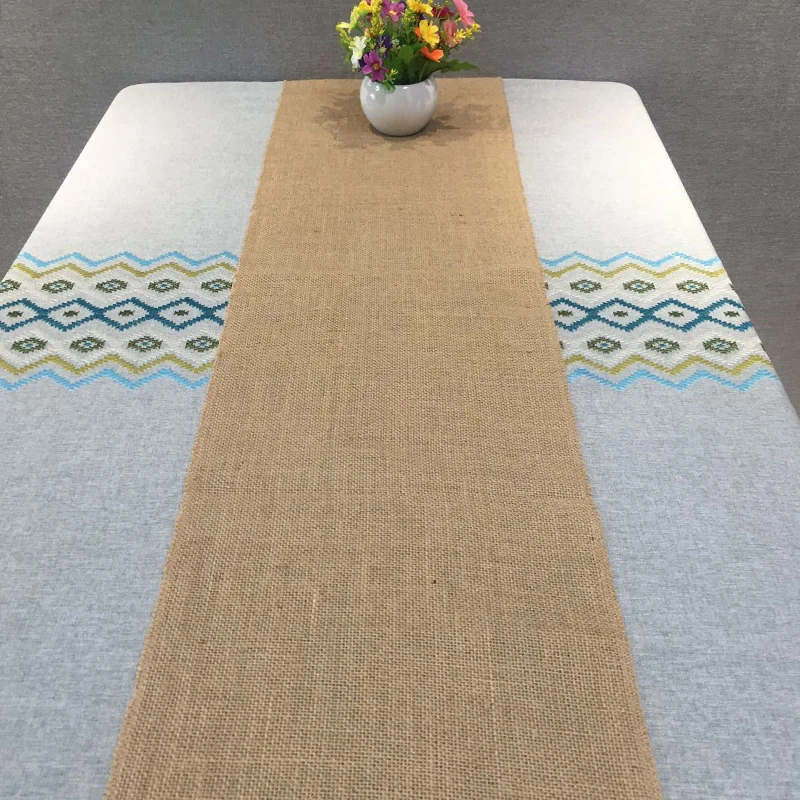 Винтажная натуральная Φ Новогодняя настольная дорожка для свадьбы 275 см x 30