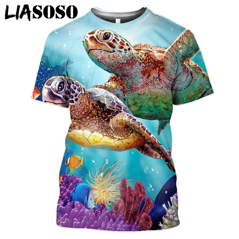 Футболка Мужская/Женская с 3D принтом круглым вырезом и морской рыбы|Мужские