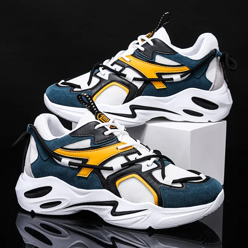 

2019 New Casual Shoes Autumn Men Fashion Sneakers Breathable Light Mesh Lace Up Mixed Colors Flats Male Sneaker Casual Shoes