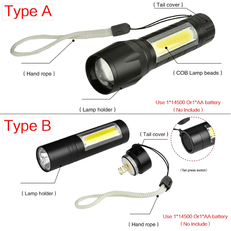 COB светодиодный светильник-вспышка супер яркий водонепроницаемый ручной рабочий
