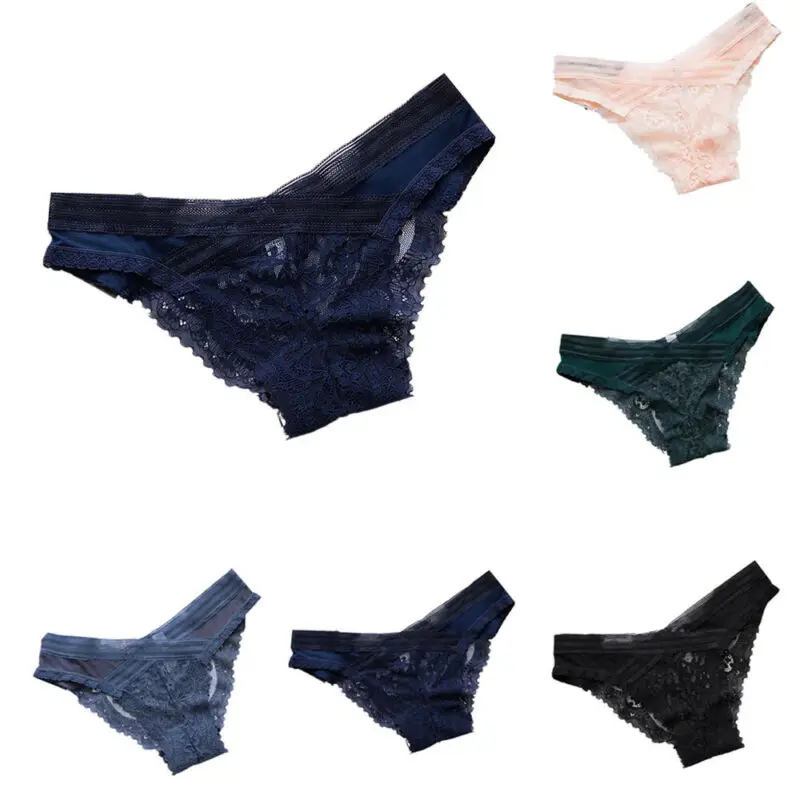 

Womens Floral Briefs Underwear Lingerie Low Waist Panties Ladies Sexy Thong Lace