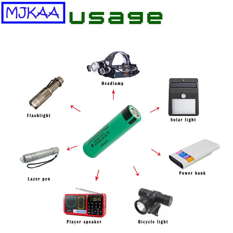 12 шт. 100% новый Оригинальный NCR18650B 3 7 V 18650 3400mAh литий ионная аккумуляторная батарея