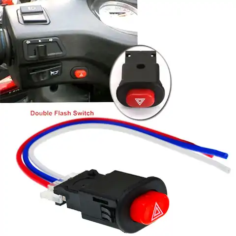 Переключатель сигнала опасности для мотоцикла, кнопка переключения, двойная вспышка, аварийная лампа, мигалка с 3 Проводами