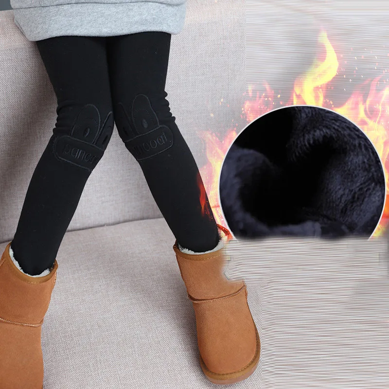 

Winter girls Keep warm pants slim waist easter leggings With velvet bloomers ruffle toddler tracksuits Leisure children clothes