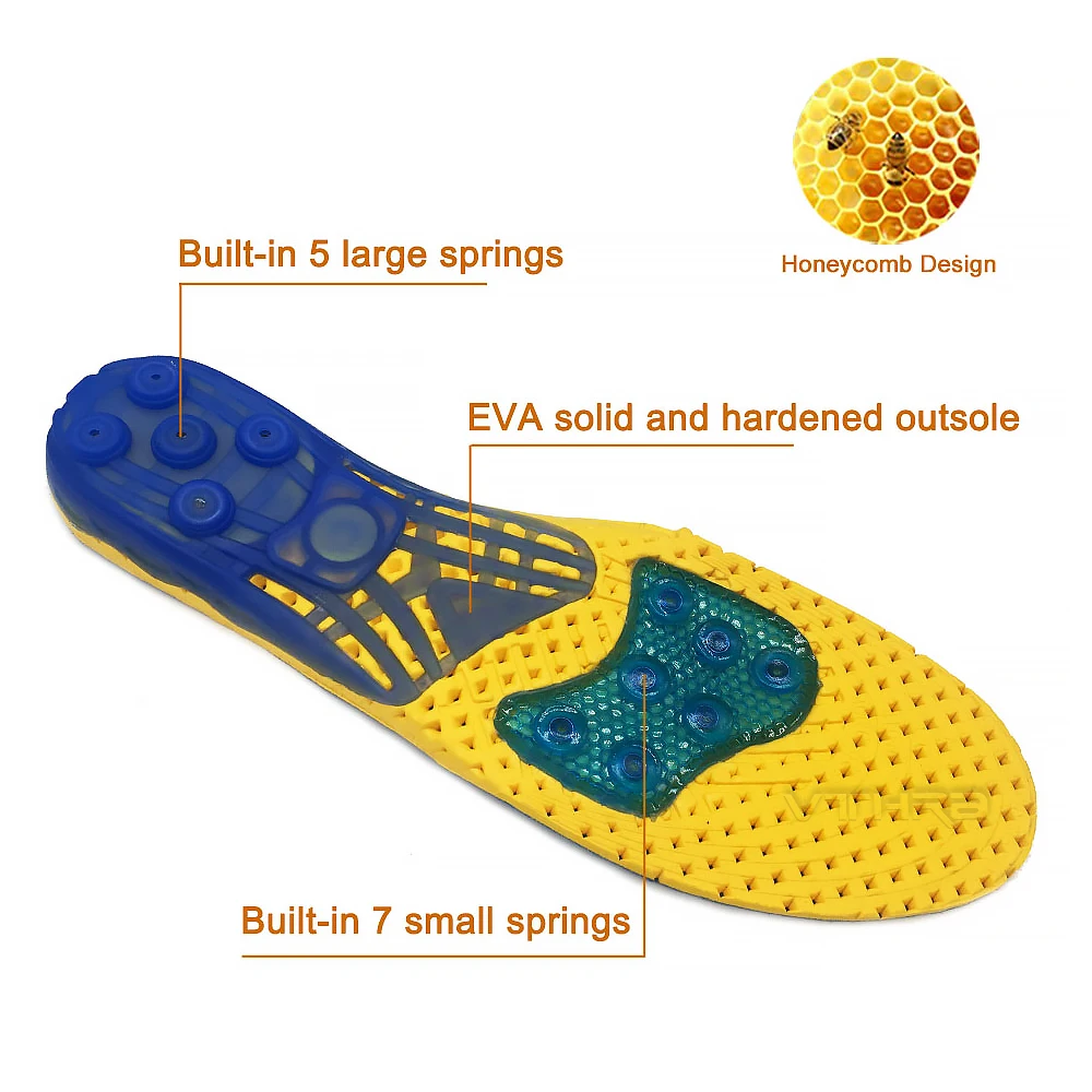 EVA Spring Silicone Sole Insole Flat Feet Orthotic Insoles Arch Support Orthopedic Inserts Plantar Fasciitis Feet Pain Foot Care