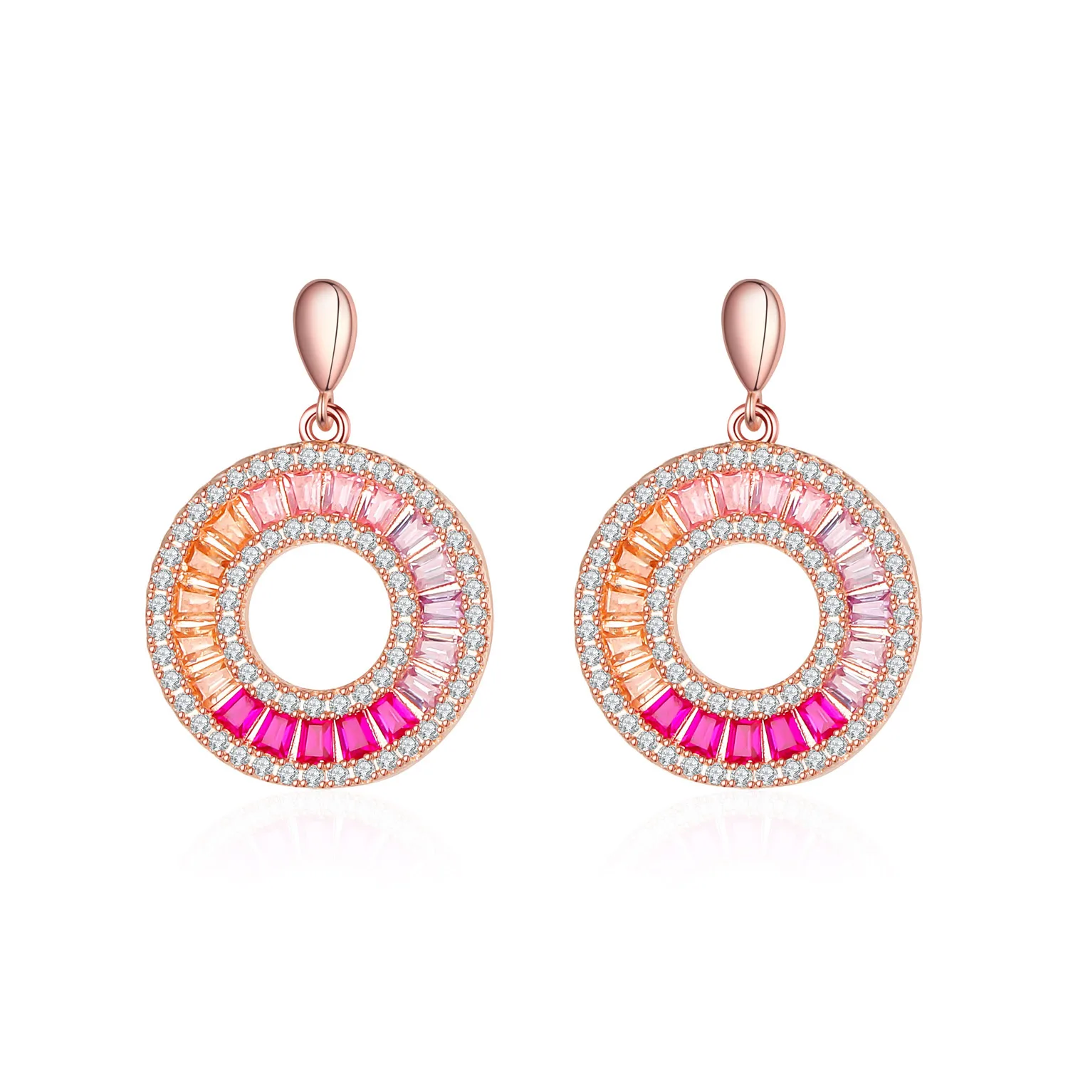 

Round Hollow Inlaid Stone Elegant Shiny Pink Banquet Gift Romantic Fashion Elegant And Generous