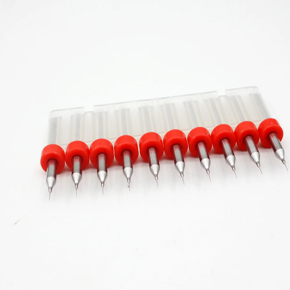 10 pcs/pack PCB drilling bits mini drills hard alloy milling cutter 0.2-4.5mm shank 3.175mm | Инструменты