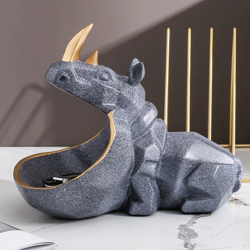 3D носороги статуя аксессуары для украшения дома скульптура животного