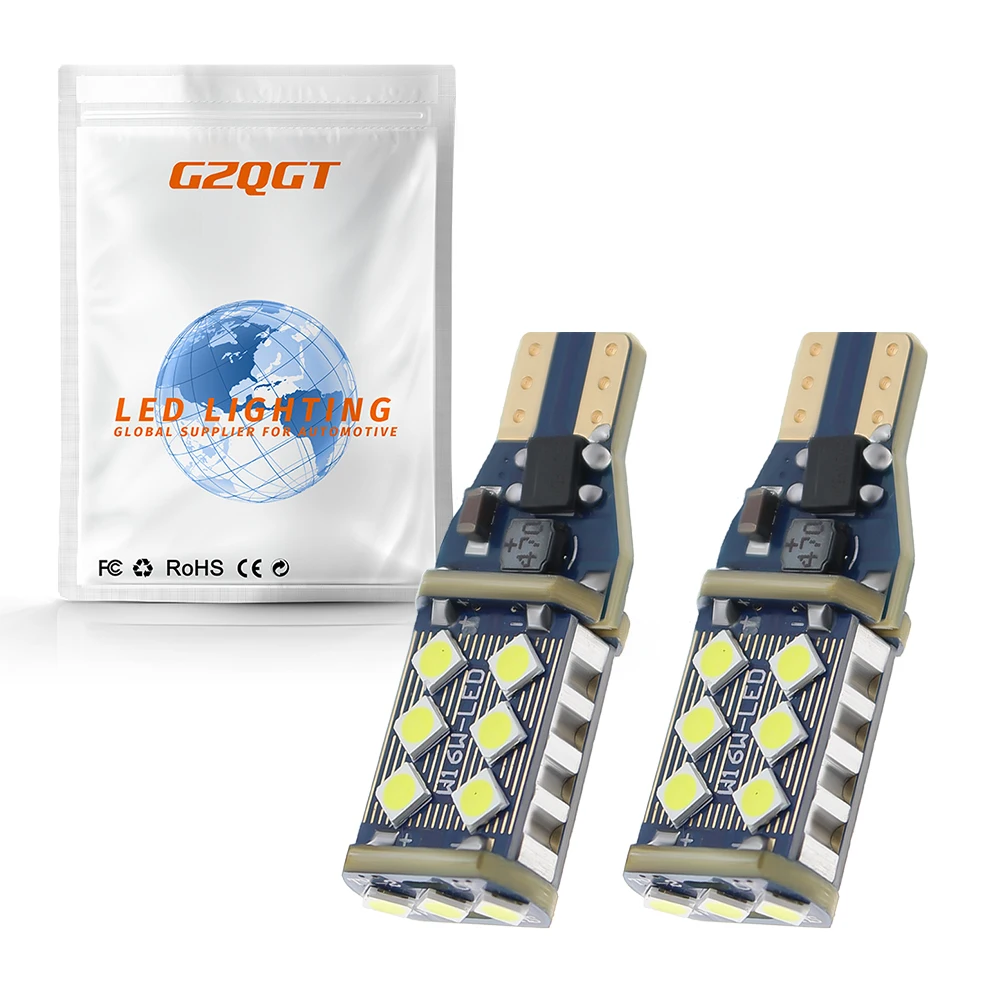 

Лампы светодиодсветодиодный T15, W16W, 921, 912, T16, 902, 18 шт., 3030SMD, Сверхъяркие, 1200лм, замена для фсветильник заднего хода автомобиля, белые, 800лм, 2 шт.