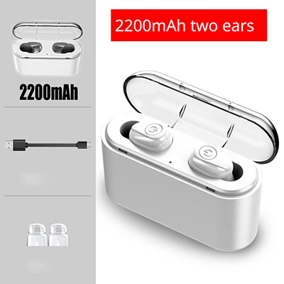 TWS 5,0 bluetooth беспроводные наушники X8 в ухо наушники Беспроводная гарнитура Водонепроницаемый с микрофоном громкой связи Наушники для телефонов - Цвет: White