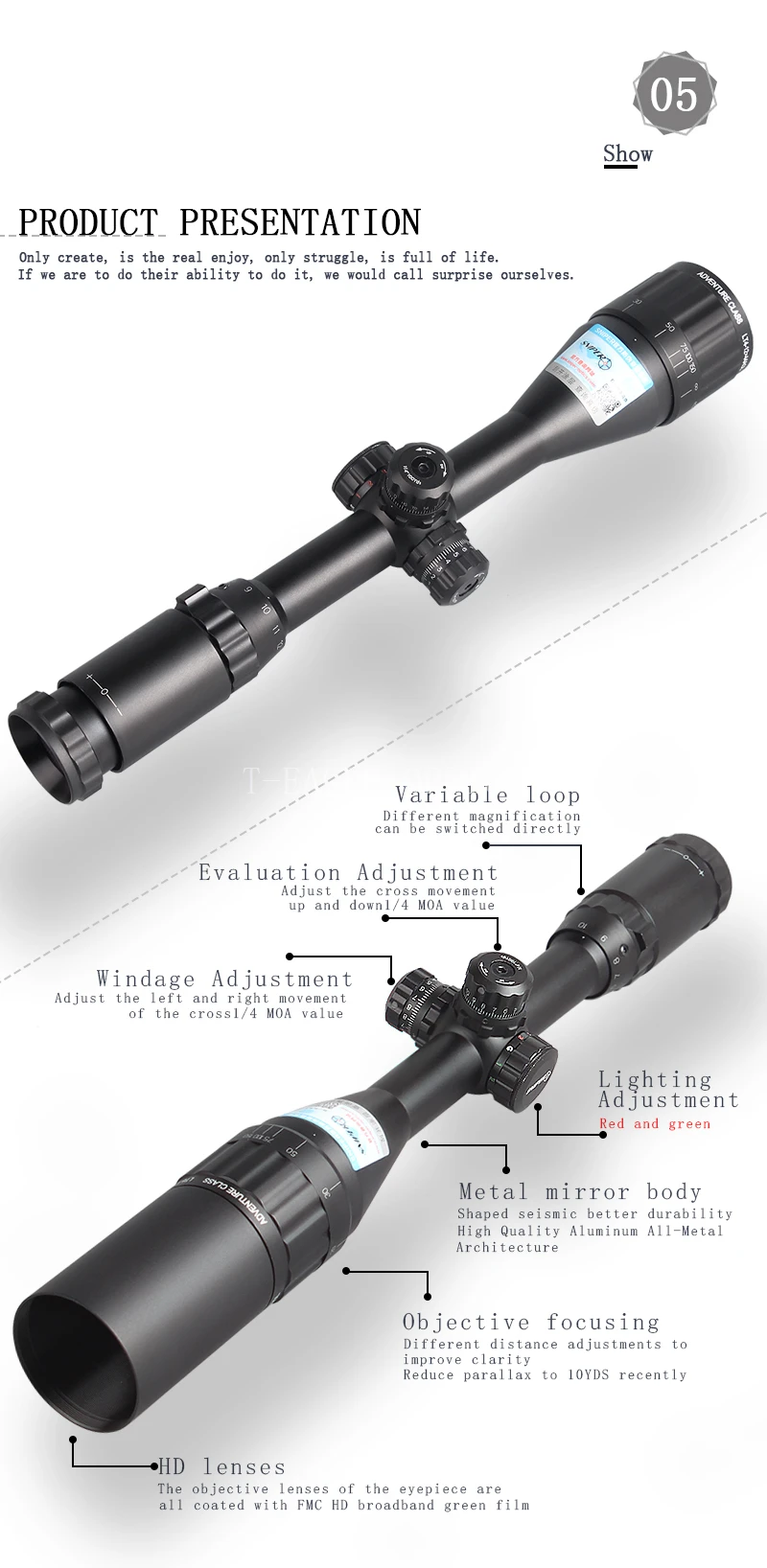 SNIPER 4-12X44 AOGL Hunting Riflescopes Tactical Optical Sight Full Size Glass Etched Reticle RGB Illuminated Rifle Scope