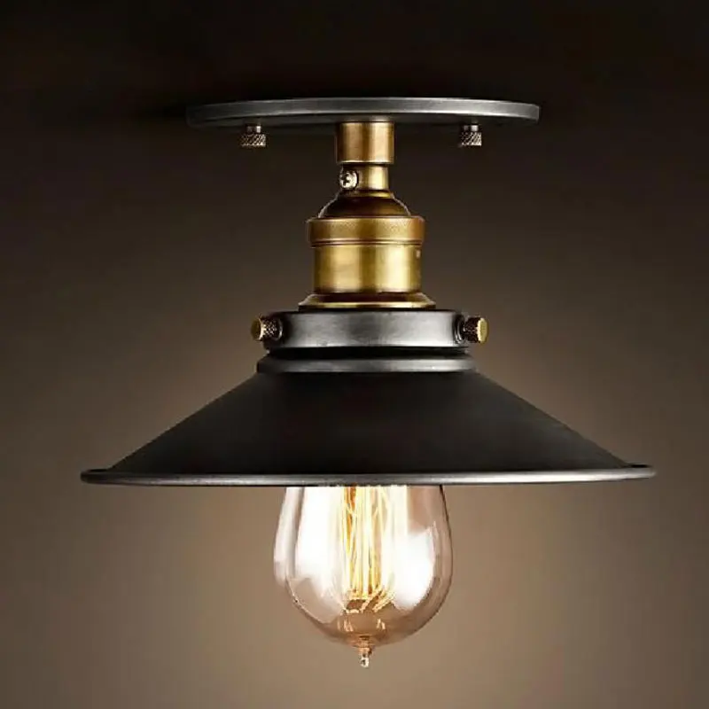 

Современный Лофт винтажный потолочный светильник s гостиная спальня кухня лампа креативный черный железный декоративный светильник