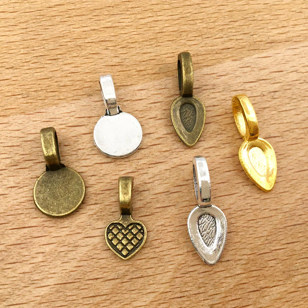 

20pcs Zinc Alloy Antique Silver Antique Bronze Mix Charms Pendant Connectors Bails for DIY Necklace Bracelet Jewelry Making
