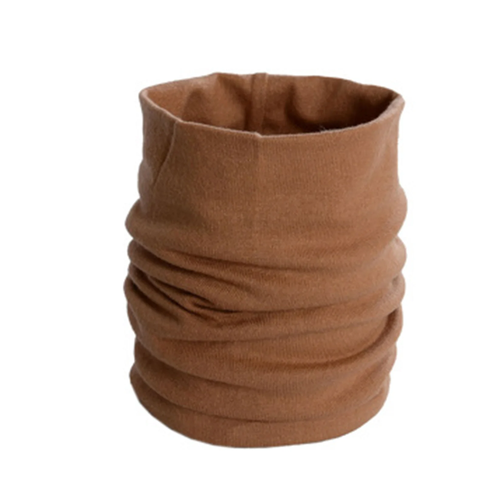 

Winter Neck Warmer Gaiter Soft Cotton Lined Pure Color Knit Circle Scarf Windproof for Women Men XRQ88