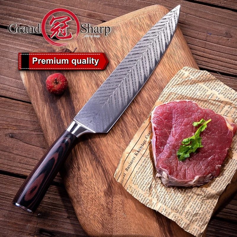 Шеф-повар GRANDSHARP 8 дюймов кухонные ножи из высокоуглеродистой нержавеющей стали